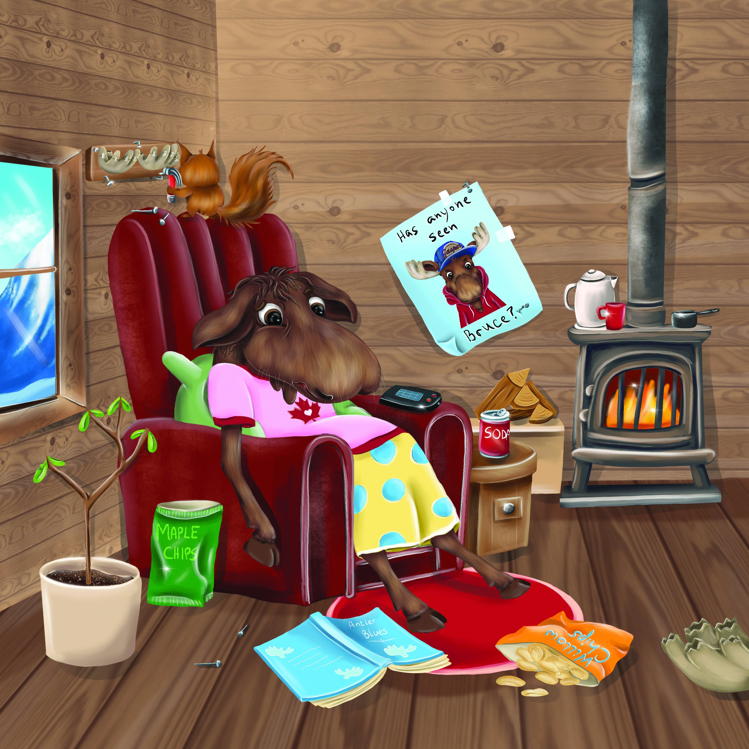 Bruce and the Trouble with Antlers — illustration